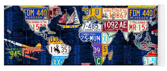 Browse top 4 famous quotes and sayings about license plates by most favorite authors. License Plate Map Of The World Travel Recycled Vintage Art With Augustine Quote Yoga Mat For Sale By Design Turnpike