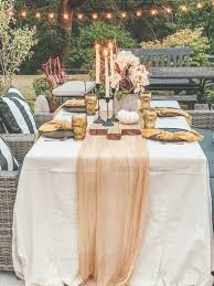 Easy Fall Outdoor Table With Drop Cloth Drop Cloth Tablecloth Diy Tablecloth Fall Outdoor Table Farmhouse Diy Outdoor Table Drop Cloth Tablecloth Fall Outdoor
