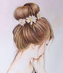 Beautiful Hairstyle Beautiful Drawing Completely Love It Girl Hair Drawing Girls With Flowers Flower Drawing Tumblr