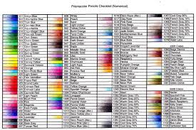 Prismacolor Pencils Color Chart Pencil Coloring Matite