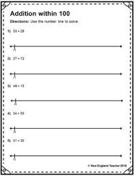 Addition Within 100 On Open Number Line 2 Number Line Open Number Line Addition Worksheets