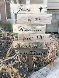 10 high quality wooden sign clipart on stake in different resolutions. Large Wooden Stake Sign Jesus Is The Reason For The Season Etsy Christmas Wooden Signs Handmade Christmas Signs Christmas Deco
