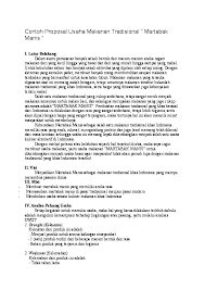 Doc Contoh Proposal Usaha Makanan Tradisional Wahyu Firmansyah Academia Edu