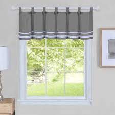 Gray Silver White Valances Kitchen Curtains You Ll Love Wayfair White Valance Window Valance Kitchen Valances