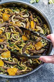 One Pan Teriyaki Beef Zoodles Zucchini Noodles Is The Perfect Easy One Pot Weeknight Meal Best Of All Healthi Zoodle Recipes How To Eat Paleo Teriyaki Beef