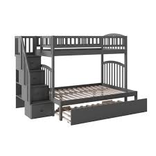 How much does the shipping cost for full bed with twin trundle? Atlantic Furniture Westbrook Grey Twin Over Full Staircase Bunk With Twin Size Urban Trundle Bed Ab65759 The Home Depot
