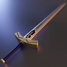 Excalibur Inspired By Saber From Fate Series 3d Print Model Fate Excalibur Fate Stay Night Game