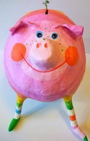 Geldgeschenke Sparschwein L Ca 17cm Pappmache Ein Designerstuck Von Villaazula Bei Dawanda Pappmache Basteln Sparschwein Pappmache