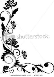 Best And Beautiful Black And White Floral Corner Borders And Pattern Designs Available For Free Feel F Floral Corner Border Floral Border Design Floral Corner