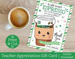 Coffee Gift Card Holder Instant Editable Download Teacher Etsy In 2021 Starbucks Gift Card Holder Gift Card Holder Coffee Gifts Card