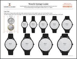 watch size chart watch band dial bezel size guide