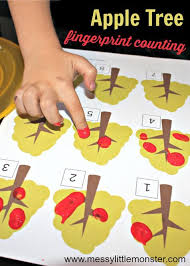 Fingerprint Counting A Simple Apple Tree Counting Activity For Toddlers And Preschoolers Download Ou Nursery Activities Preschool Activities Apple Activities