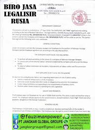 3.2 surat perjanjian kerja karyawan kontrak. Legalisir Kontrak Kerja Di Kedutaan Rusia Jangkar Global Groups