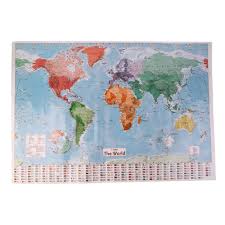 New Arrived Large World Map Home Decoration Detailed English French Wall Chart Teaching Poster