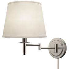 The sheppard wall swing arm light shows that you don't have to sacrifice form for function. Hampton Bay Metropolitan 1 Light Brushed Steel Wall Swing Arm Lamp With Cord Cover Mb21011 The Home Depot