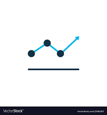 Growth Line Chart Icon Colored Symbol Premium