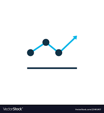 growth line chart icon colored symbol premium