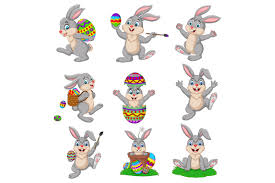 Bunny easter easter bunny bunny decoration egg symbol decor ornate decorative ornament background rabbit colorful easter egg cartoon eggs flower cute spring template bright element illustration and painting grass modern backdrop contemporary animal ornamental butterfly banner. Set Of Nine Cartoon Easter Bunny Bundle By Tigatelu Thehungryjpeg Com