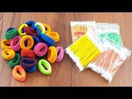 Amazing Creative Decorating Idea With Cotton Buds Hair Rubber Bands Diy Arts And Crafts Youtube Diy Arts And Crafts Straw Crafts Arts And Crafts