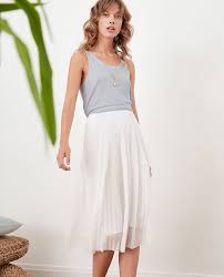 Jupe blanche zippée naf naf. Jupe Plissee Blanc Florie Fashion French Fashion Midi Skirt