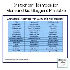 Instagram Hashtags For Mom And Kid Bloggers Printable Kids Blogger Instagram Hashtags Kids Blog