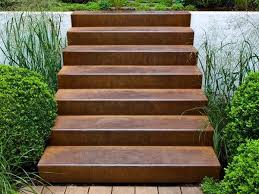 Stairs are built the same whether outdoors or indoors with the only difference being materials used and the fact that your work has to fit in a specific space indoors. Corten Steel Weathered Stairs Stylish Outdoor Steps From Bmo