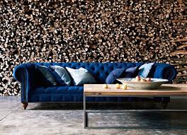 Blue Velvet Couch Sofa Blauwe Fluwelen Bank Velours Modern Blue Sofa Navy Blue Sofa Chesterfield Sofa