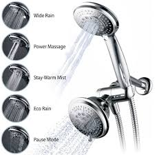 Hydroluxe Full Chrome 24 Function Ultra Luxury 3 Way 2 In 1 Shower Head Hydroluxe Best Handheld Shower Head Shower Heads Handheld Shower Head