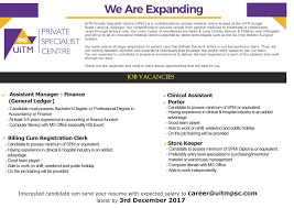 Permohonan adalah dipelawa daripada warganegara malaysia. Jawatan Kosong Uitm Uitm Private Specialist Centre Facebook