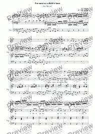 For Unto Us A Child Is Born From Download Sheet Music Pdf File