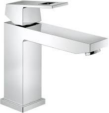 Look for a pair of water lines running from the handle, each with its own valve. Grohe Eurocube Faucet 23446000 Chrome Without Waste Set Medium Height