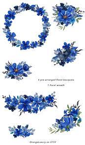 Watercolor Blue Flowers Indigo Floral Clip Art Navy Blue Etsy In 2021 Flower Aesthetic Blue Flower Wallpaper Blue Flowers