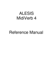 Alesis Microverb 4 Manuals