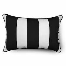 Cb2 pillows include a pillow insert in your choice of feather down or. Hampton Bay Outdoor Lumbar Pillow In Black Cabana Stripe The Home Depot Canada