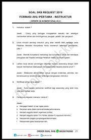 Instruktur yang menyusun rencana pelatihan setiap mata pelatihan dalam satu paket untuk tingkat menengah. Formasi Ahli Pertama Instruktur Materi Skb Casn No 1 Facebook