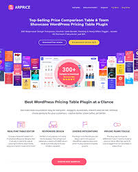 Supports advanced highcharts and chart.js data tables; Arprice Responsive Wordpress Pricing Table Plugin Inkthemes