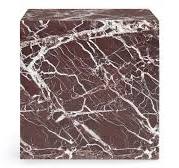 Plinth Short Side Table, Rosso Levanto Marble | Interior Icons