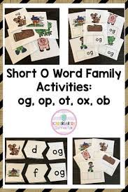Short O Word Family Activities Word Family Activities Word Families Word Work Activities