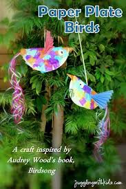 Paper Plate Bird Crafts For Kids Juggling With Kids Made Paper Plate Birds That Were Inspired By The Book Birdsong Bird Crafts Paper Plate Crafts Crafts