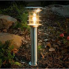 Stainless Steel Bollard Solar Lamp Gs 214 With Ez Anchor Solar Lights Garden Path Lighting Ideas Solar Lamp