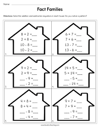 The word family materials included can be used as worksheets or as flashcards by laminating them and cutting them out. Addition Family Worksheets Completing Fact Families Worksheet Have Fun Teaching Free Printable Color By Number Jaimie Bleck