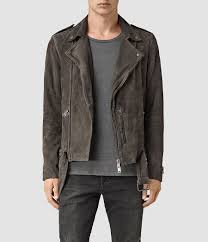Allsaints Us Mens Takeo Suede Biker Jacket Khaki Brown Leather Jacket Men Suede Biker Jacket Biker Jacket Men