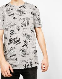 Camiseta Skull Biker Novedades Bershka Espana Awesome Shirt Designs Mens Polo T Shirts Casual Wear For Men