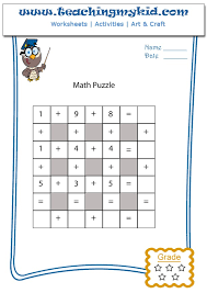 These math worksheets are tailored to grade 1 students. Math Puzzle 1 Archives Teaching My Kid