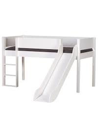 Hochbett mit rutsche im angebot große auswahl an schönen spielbetten für kinder kauf auf raten & rechnung möglich. Hochbett Loke 90x200 Halbhoch Mit Rutsche In Weiss