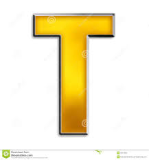 isolated letter t in shiny gold stock illustration