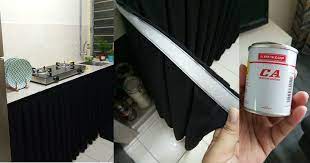 Jika ada langsir dibahagian dalaman rumah. Diy Langsir Bajet Untuk Kabinet Dapur Terbuka Impiana