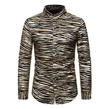 Tiger king on netflix was so crazy!! Tiger Stripe Gold Metallic Disco Shirt Like Joe Exotic Cappel S