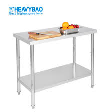 Thick, solid wood top is rugged and beautiful and there is plenty of space on the 62 in. China Heavybao Catering Equipment Stainless Steel Galvanized Kitchen Work Table Working Bench For Kitchen Using China Stainless Steel Work Table Round Tube Work Table