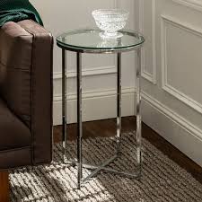Round Side Table Glass Chrome Glass Side Tables Living Room Accent Tables Classy Side Table